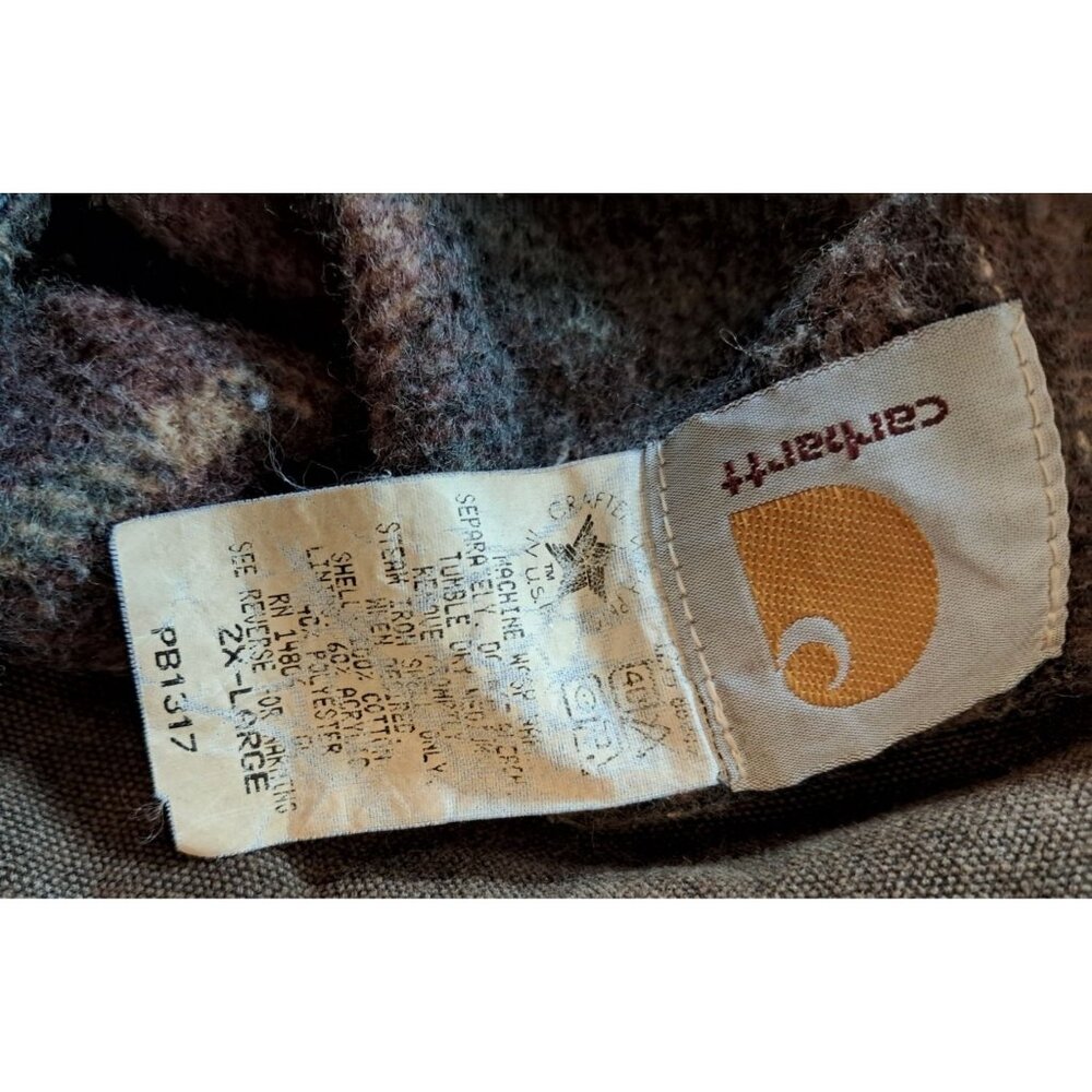 Vintage Carhartt Jacket Coat 2XL Rancher Chore Flannel Blanket Lined Work USA - Picture 7 of 15